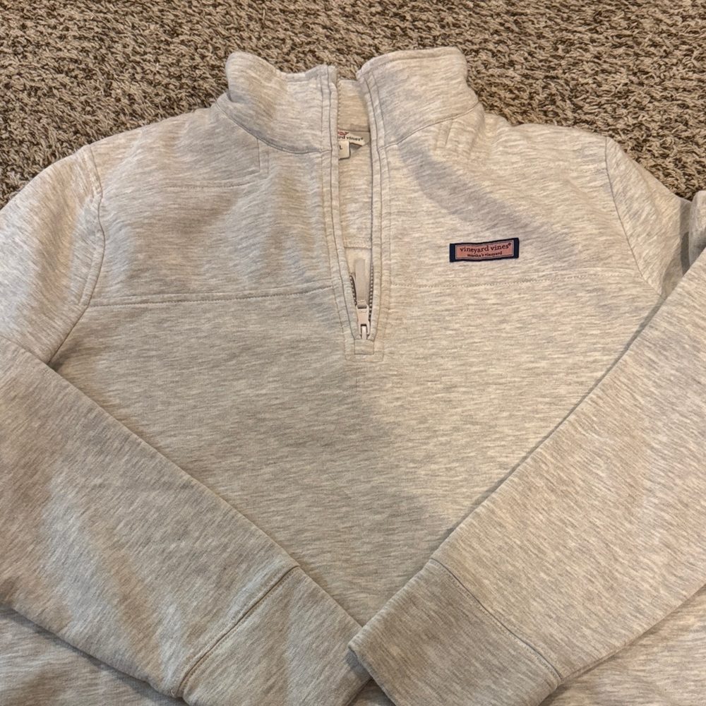 Vineyard Vines Light Heather Gray Women's Quarter-Zip Pullover